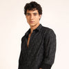 Black Regular Fit Printed Shirt Printed Shirt Bushirt