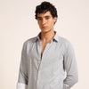 Light grey Regular Fit Printed Shirt Printed Shirt Bushirt
