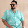 Palm Tree Mint Green Plus Size Co-Ords Plus Size Co-Ords Bushirt   