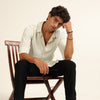 Green Regular Fit Stripe Shirt Stripes Shirt Bushirt