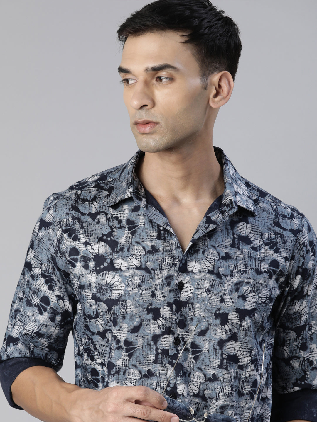 Hiptage Blue Printed Shirt Printed Shirt Bushirt   