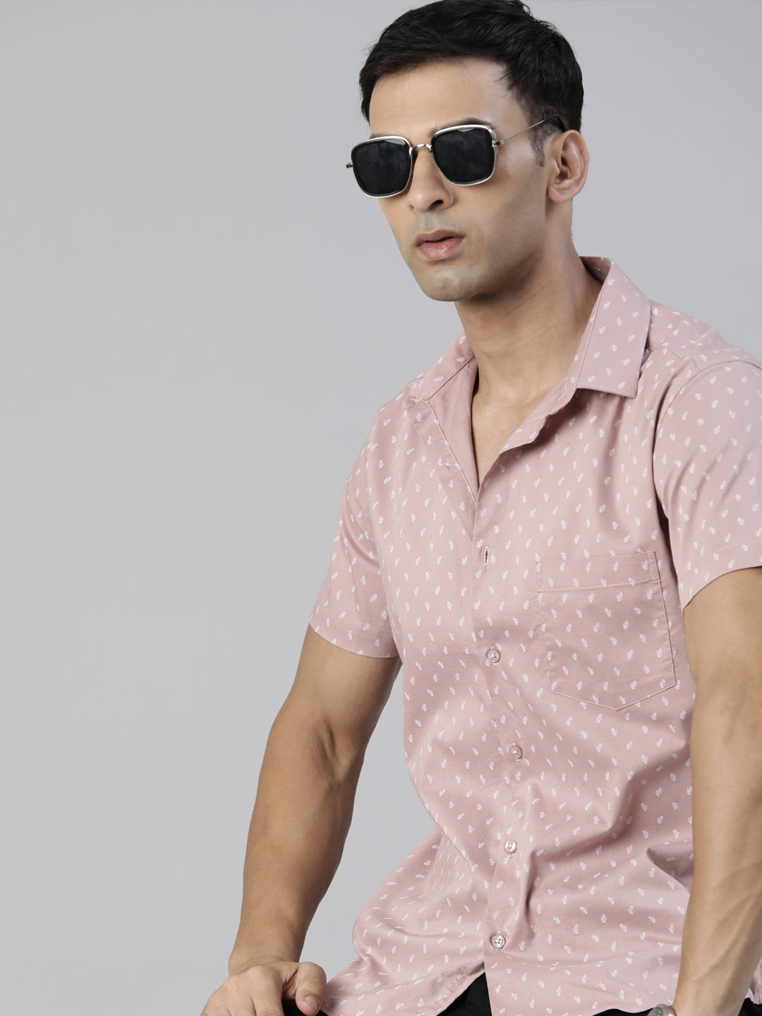 Pink Printed Half Sleeves Shirt Printed Shirt Bushirt   