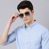 Stone Blue Button Down Solid Shirt Solid Shirt Bushirt   