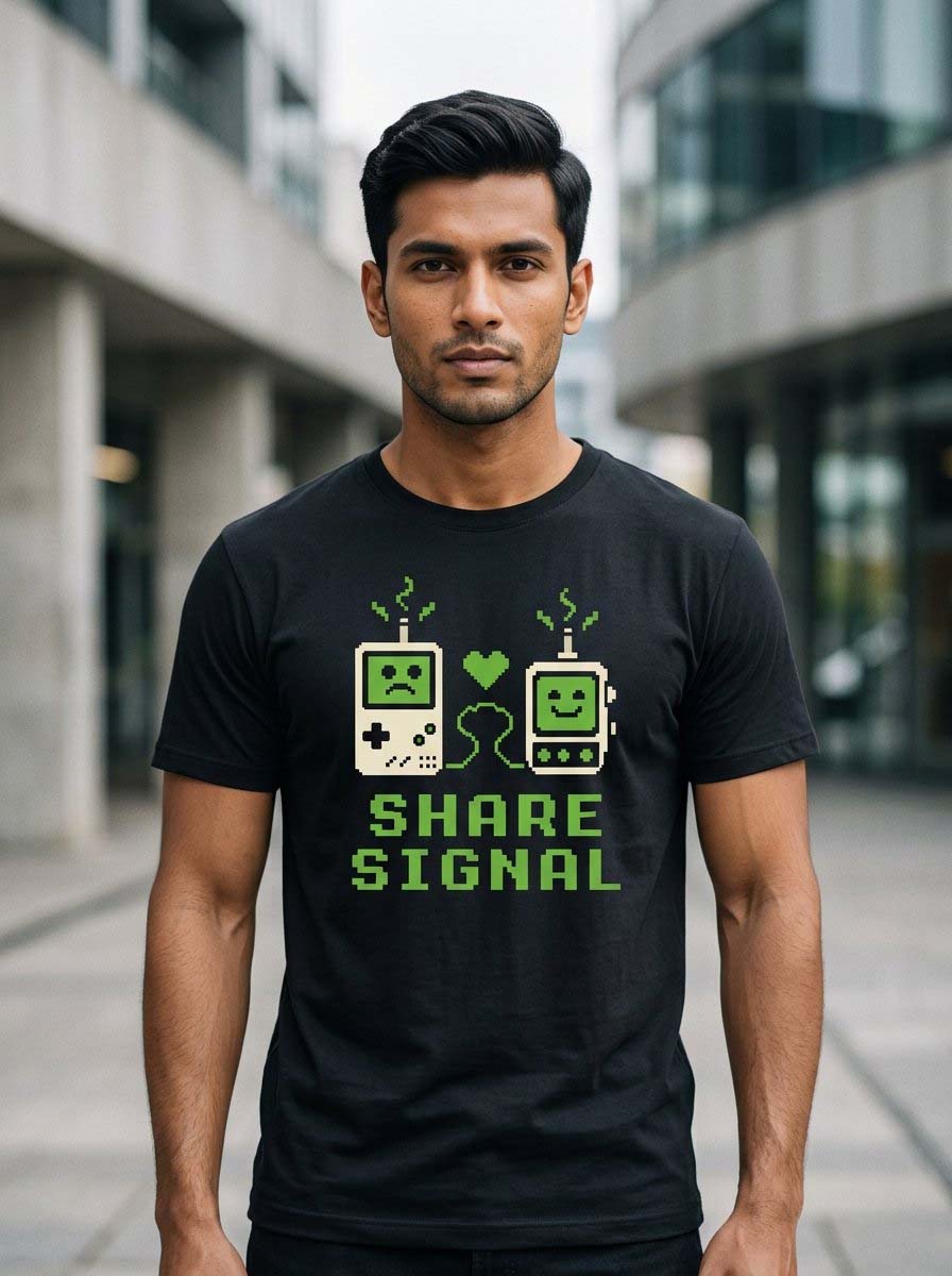 Share Signal Black Classic Fit T-Shirt