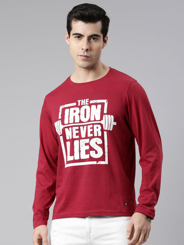 The Iron Never Lie Maroon Full Sleeves T-Shrit Full Sleeves Bushirt   