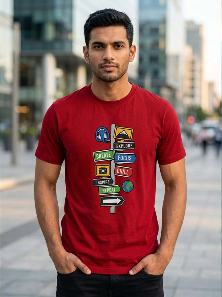 Streetboard Maroon Classic Fit T-Shirt