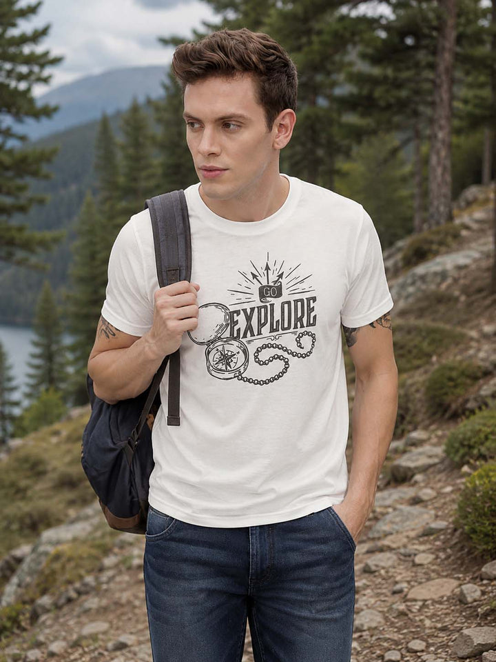 Explore White Classic Fit T-Shirt Graphic T-Shirts Bushirt