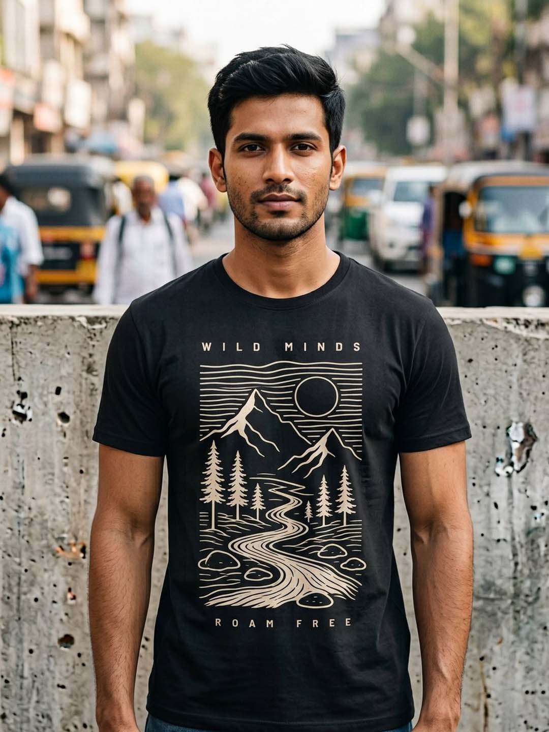 Wild Minds Black Classic Fit T-Shirt