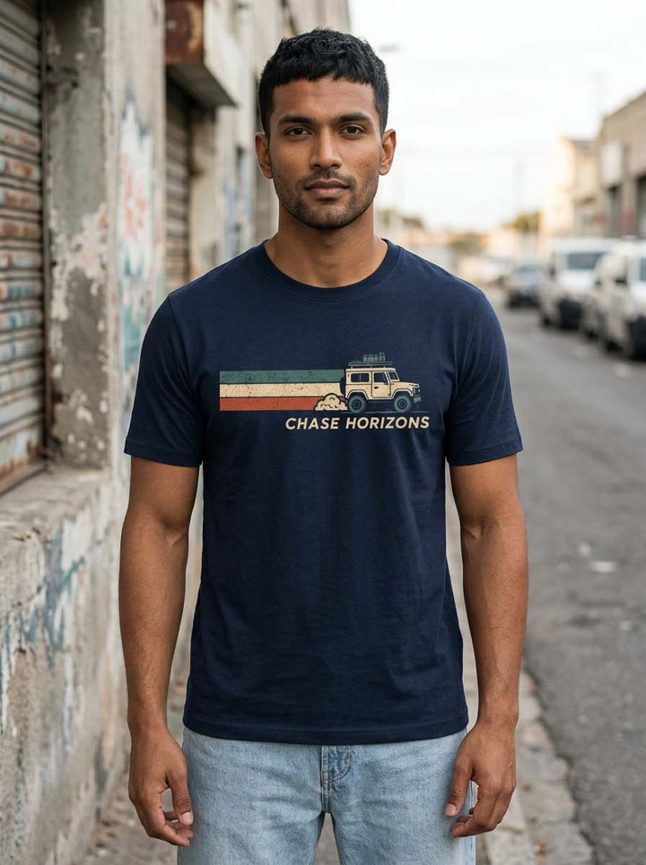 Chase Horizons Navy Blue Classic Fit T-Shirt