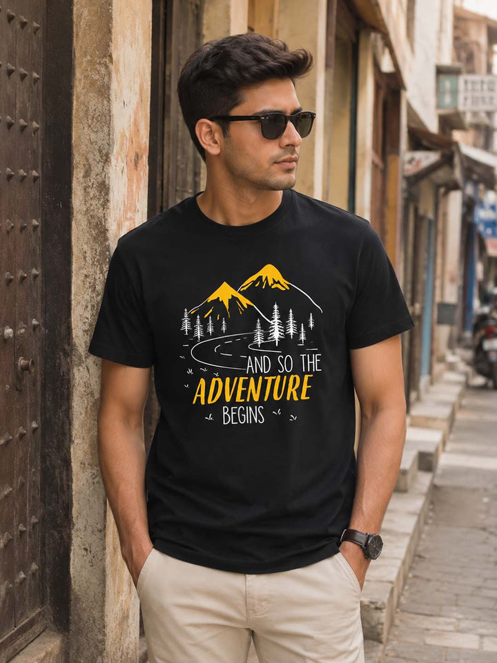 Adventure Black Classic Fit T-Shirt Graphic T-Shirts Bushirt