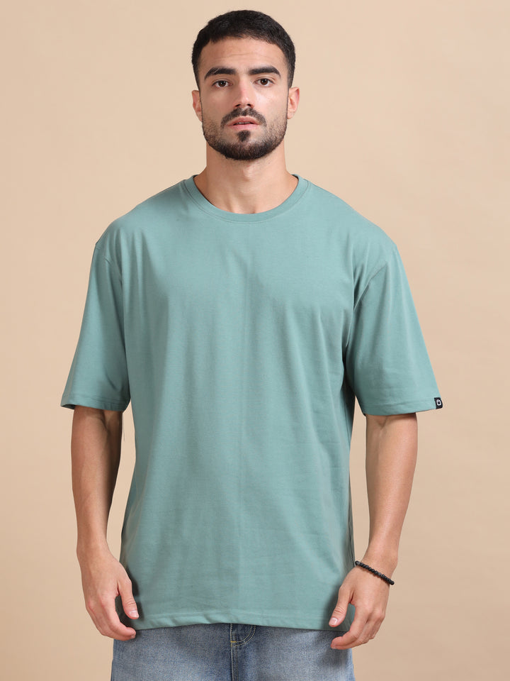 Emerald Oversize Solid T-Sirt Oversize T-Shirt Bushirt