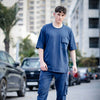 Navy Blue Oversize Co-Ords Oversize Co-ords Bushirt