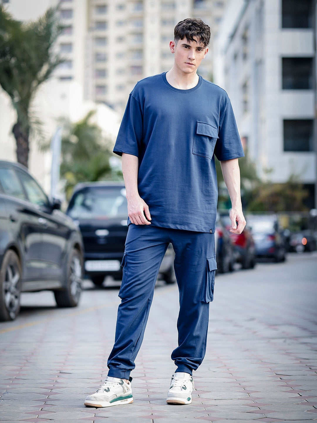 Navy Blue Oversize Co-Ords Oversize Co-ords Bushirt