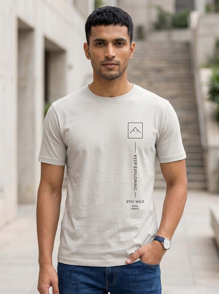 Keep exploring Pastel Grey Classic Fit T-Shirt