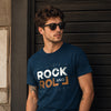 Rock & Roll Navy Blue Classic Fit T-Shirt Graphic T-Shirts Bushirt