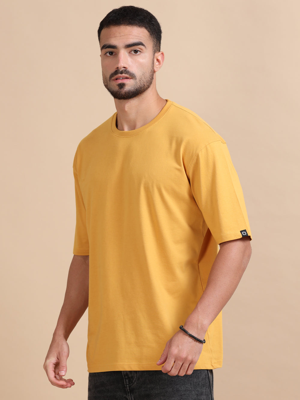 Mustard Oversize Solid T-Shirt Oversize T-Shirt Bushirt