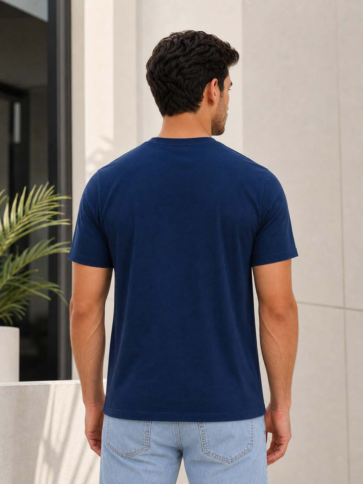 Make Waves Not War Navy Blue Classic Fit T-Shirt Graphic T-Shirts Bushirt