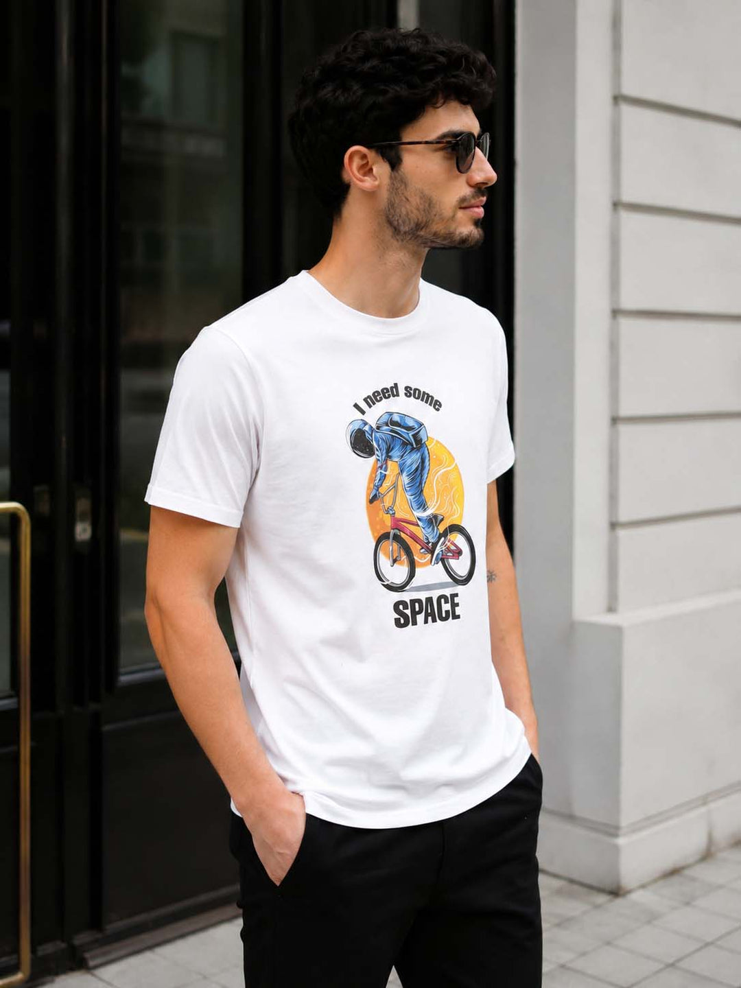 I Need Some Space White Classic Fit T-Shirt Graphic T-Shirts Bushirt