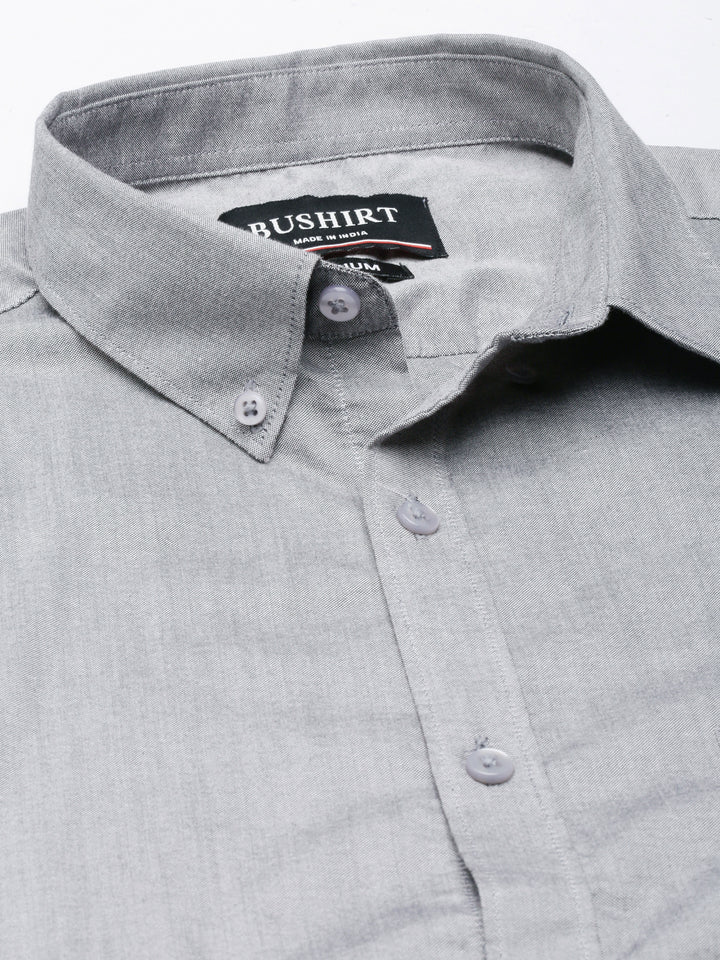 Warm Grey Button Down Solid Shirt Solid Shirt Bushirt   