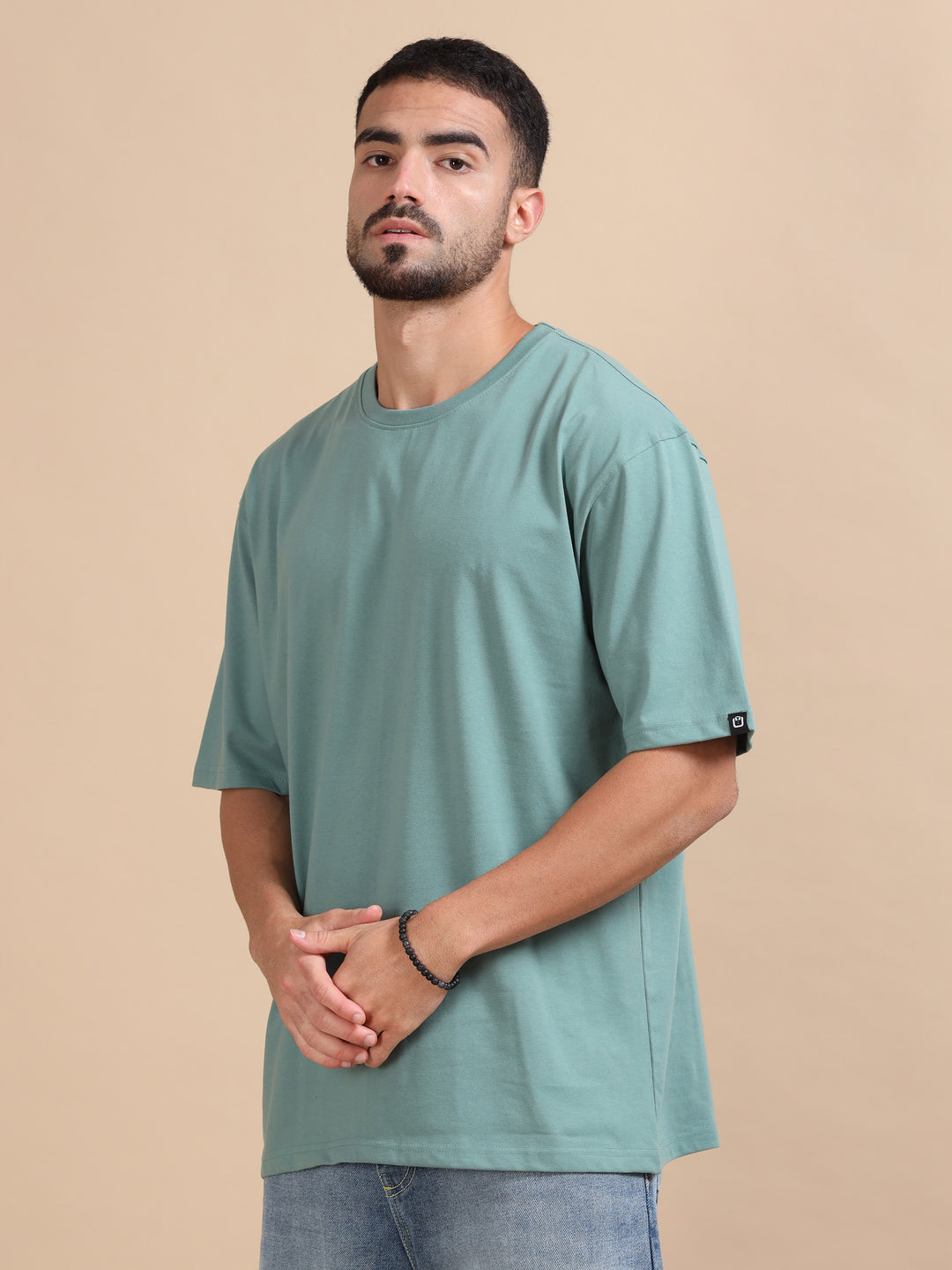 Emerald Oversize Solid T-Sirt Oversize T-Shirt Bushirt