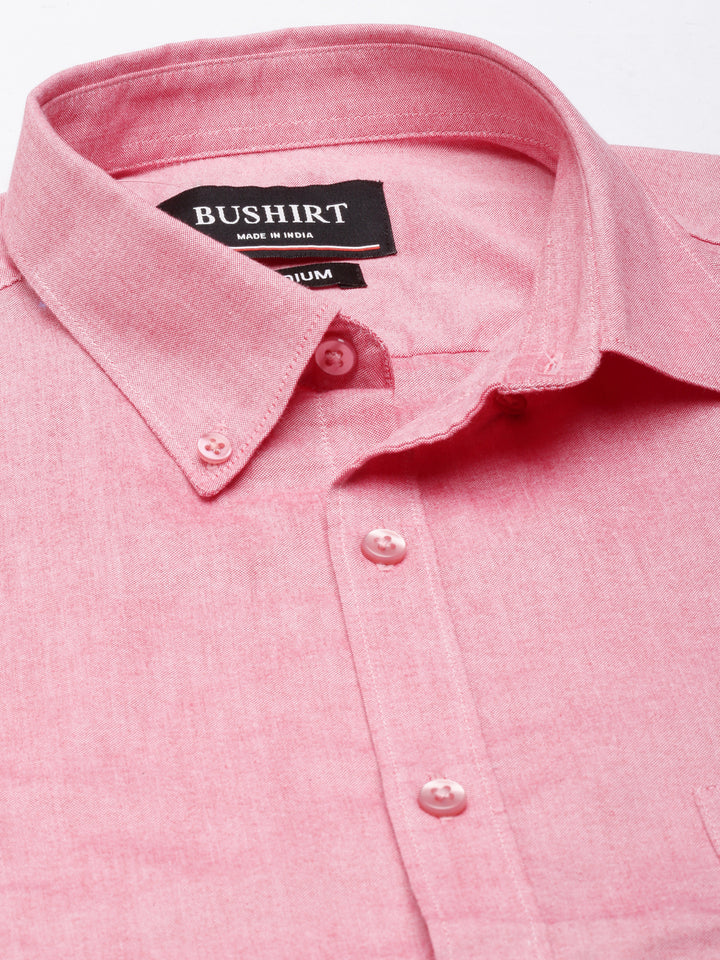 New York Pink Button down Solid Shirt Solid Shirt Bushirt   