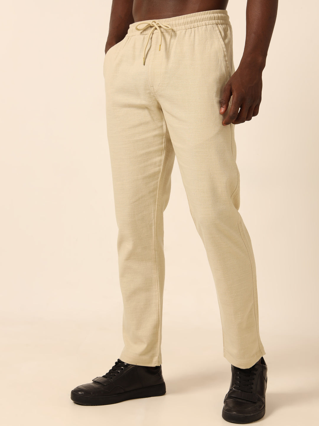 Beige Linen Trouser