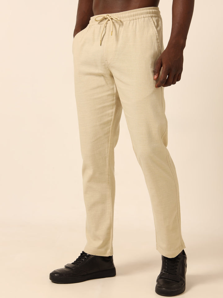 Beige Linen Trouser