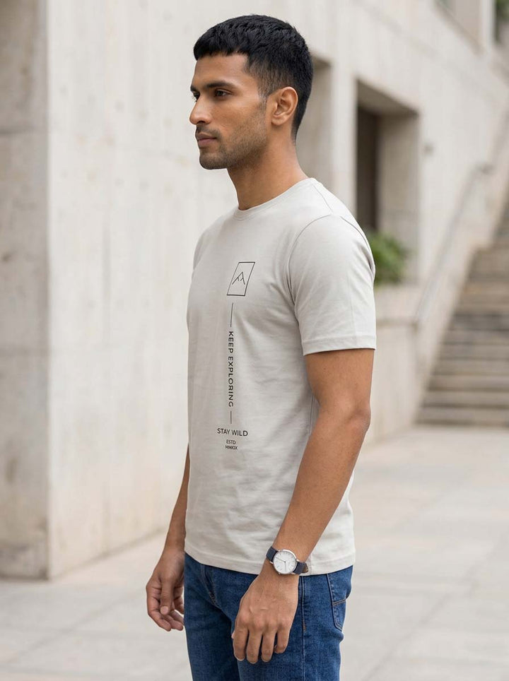 Keep exploring Pastel Grey Classic Fit T-Shirt