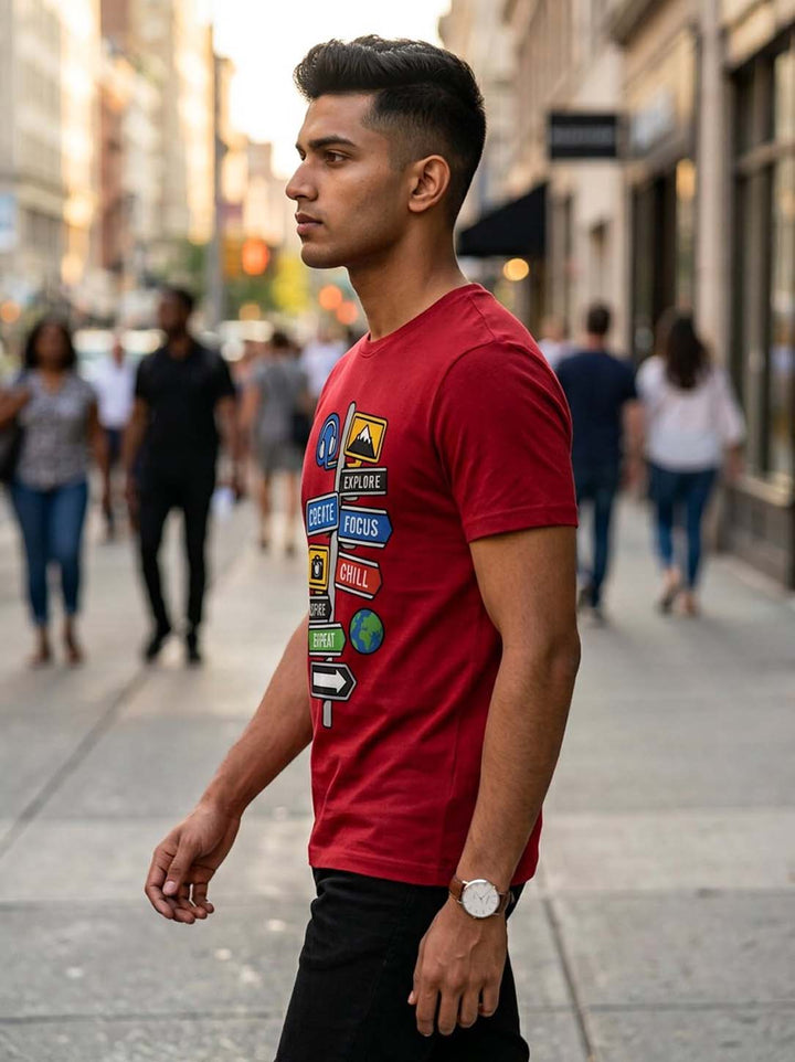 Streetboard Maroon Classic Fit T-Shirt
