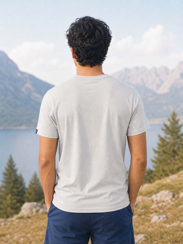 Explore Pastel Grey Classic Fit T-Shirt Graphic T-Shirts Bushirt