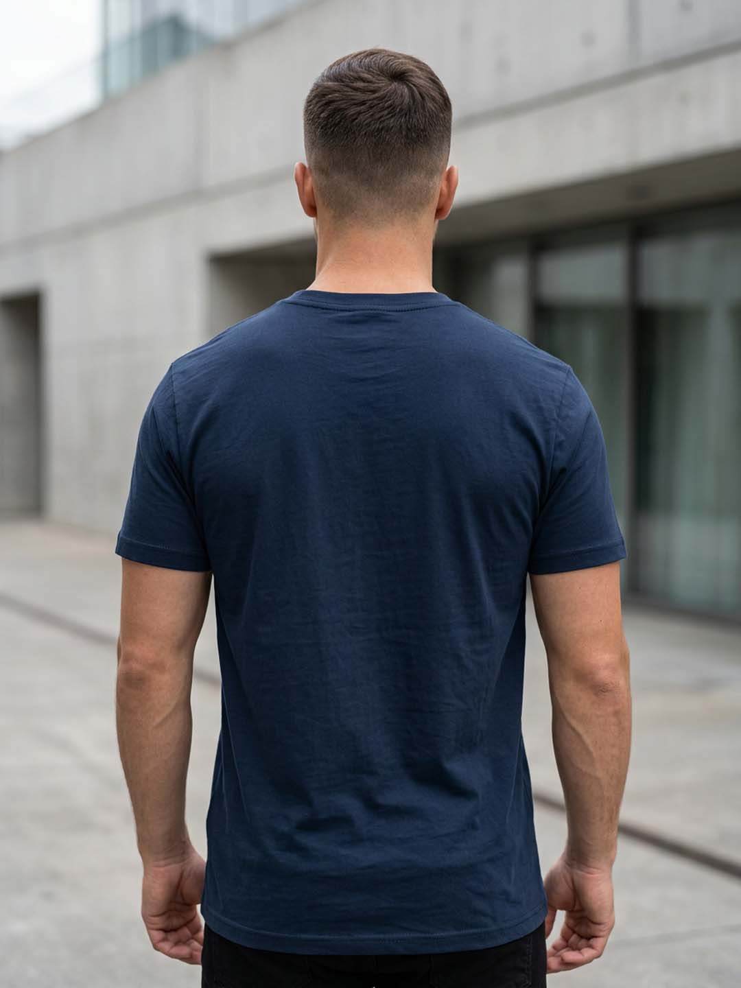 Level Up Navy Blue Classic Fit T-Shirt