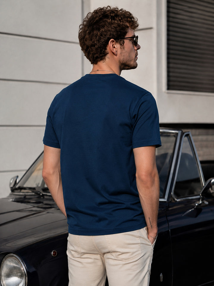 Road Trip Navy Blue Classic Fit T-Shirt Graphic T-Shirts Bushirt