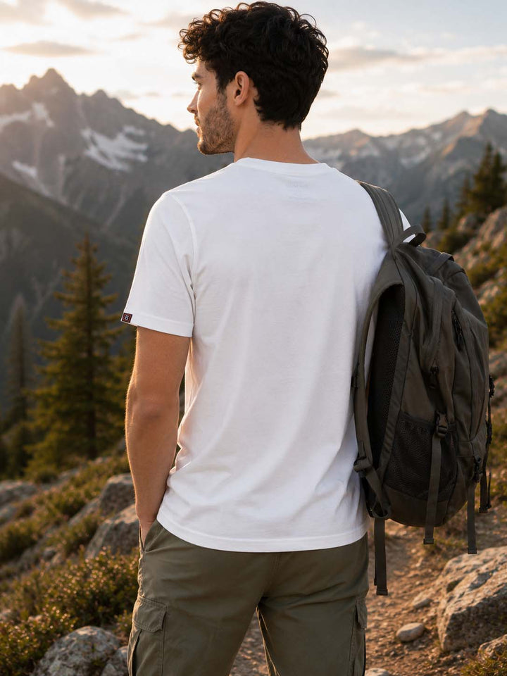 Get Out &amp; Explore White Graphic T-Shirts Bushirt