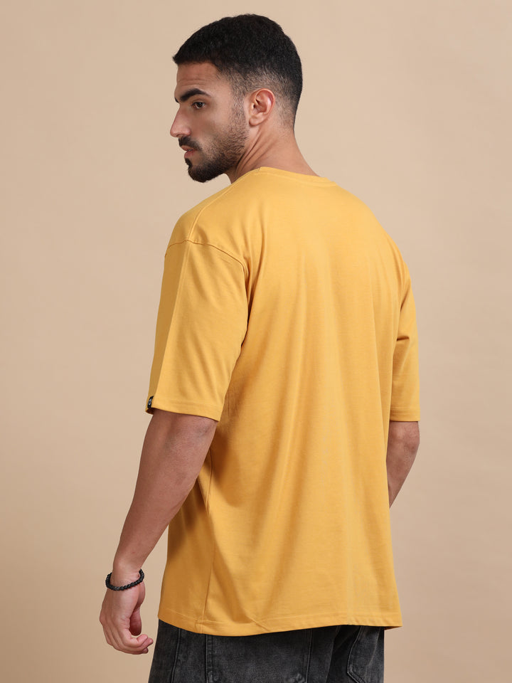 Mustard Oversize Solid T-Shirt Oversize T-Shirt Bushirt