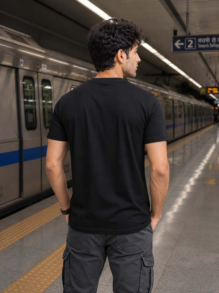 Power Of Om Black Classic Fit T-Shirt Graphic T-Shirts Bushirt