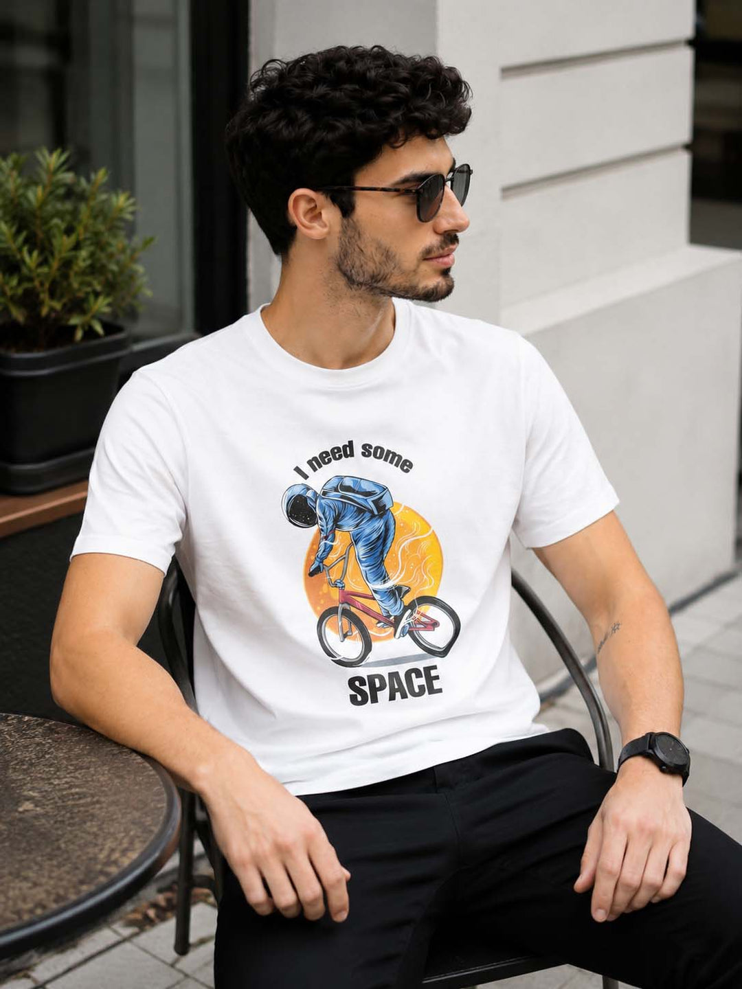 I Need Some Space White Classic Fit T-Shirt Graphic T-Shirts Bushirt