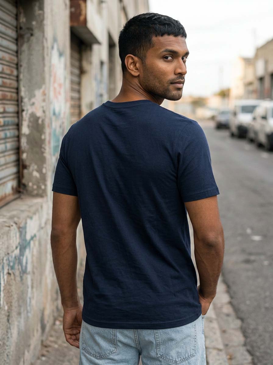 Chase Horizons Navy Blue Classic Fit T-Shirt