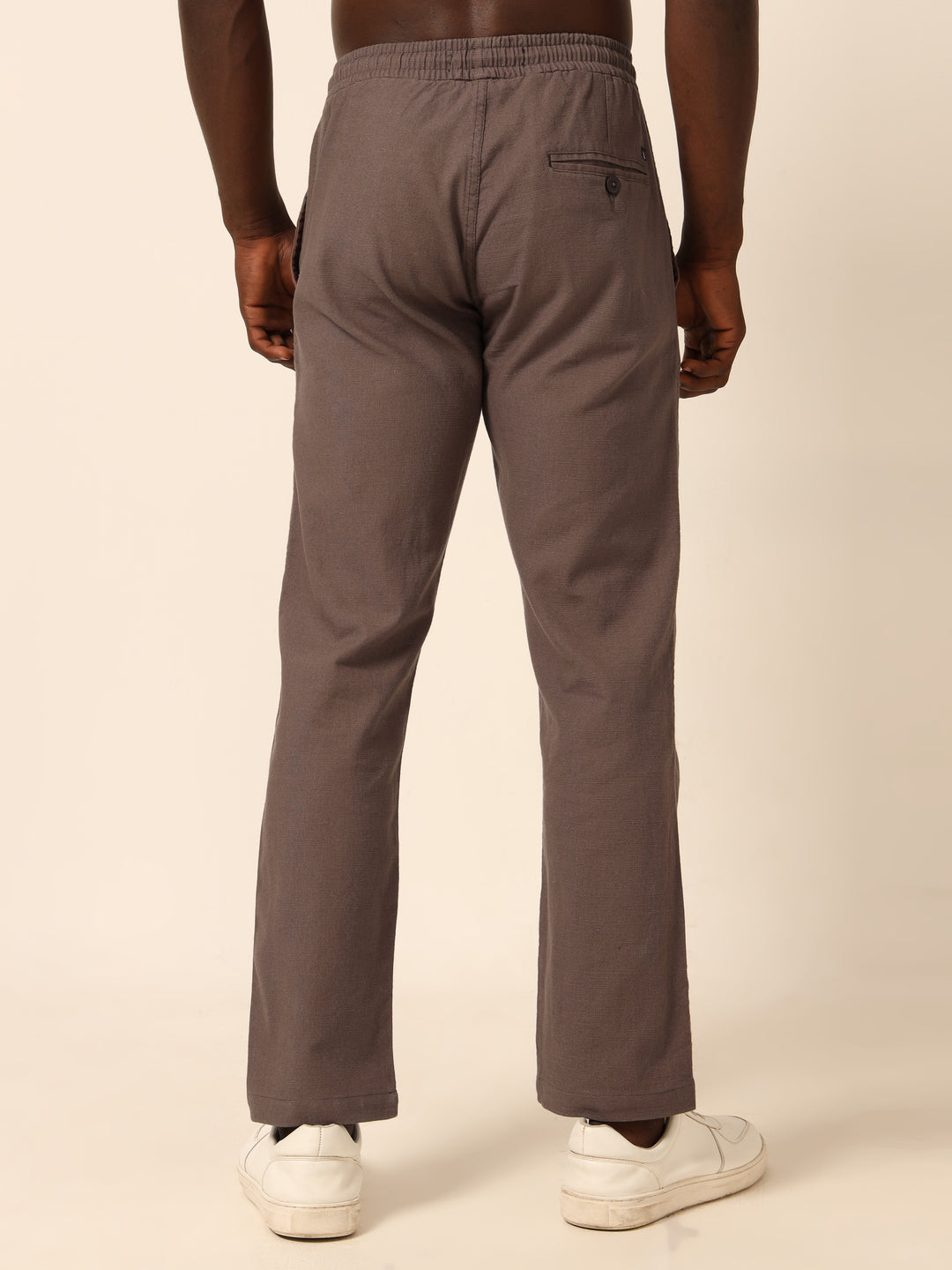 Tuscan Brown Linen Regular Fit Trouser