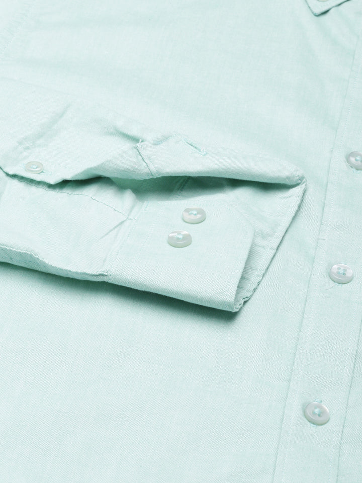 Pale Turquoise Button Down Solid Shirt Solid Shirt Bushirt   