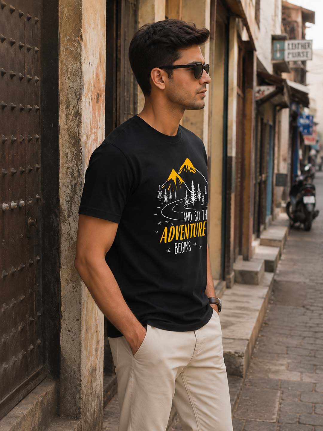 Adventure Black Classic Fit T-Shirt Graphic T-Shirts Bushirt