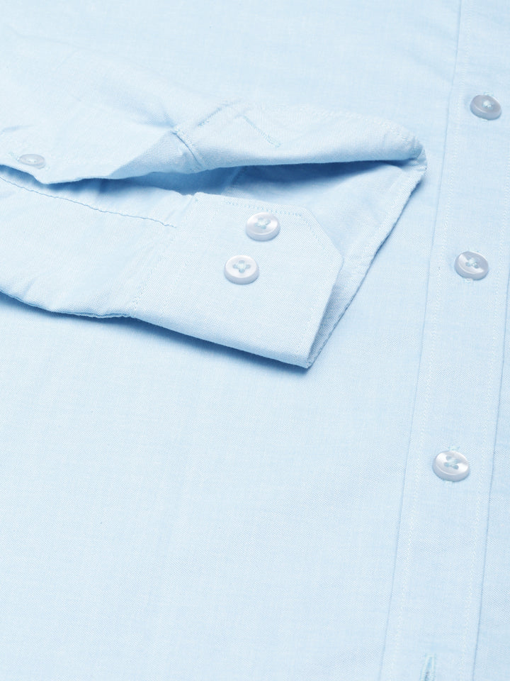 Beau Blue Button Down Solid Shirt Solid Shirt Bushirt   