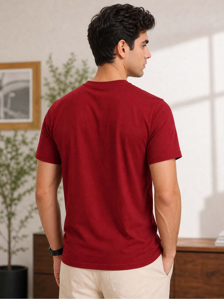 Think Beyond Maroon Classic Fit T-Shirt Graphic T-Shirts Bushirt