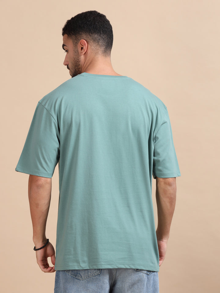 Emerald Oversize Solid T-Sirt Oversize T-Shirt Bushirt