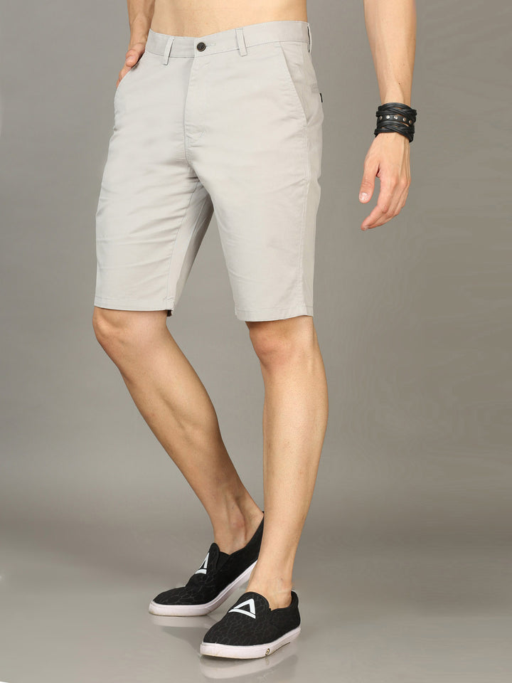 Classic Light Grey Chino Shorts Men's Shorts Bushirt   