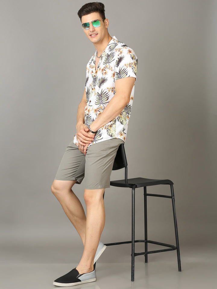 Classic Smoke Grey Chino Shorts Men's Shorts Bushirt   