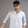 White Grey Printed Shirt Printed Shirt Bushirt   