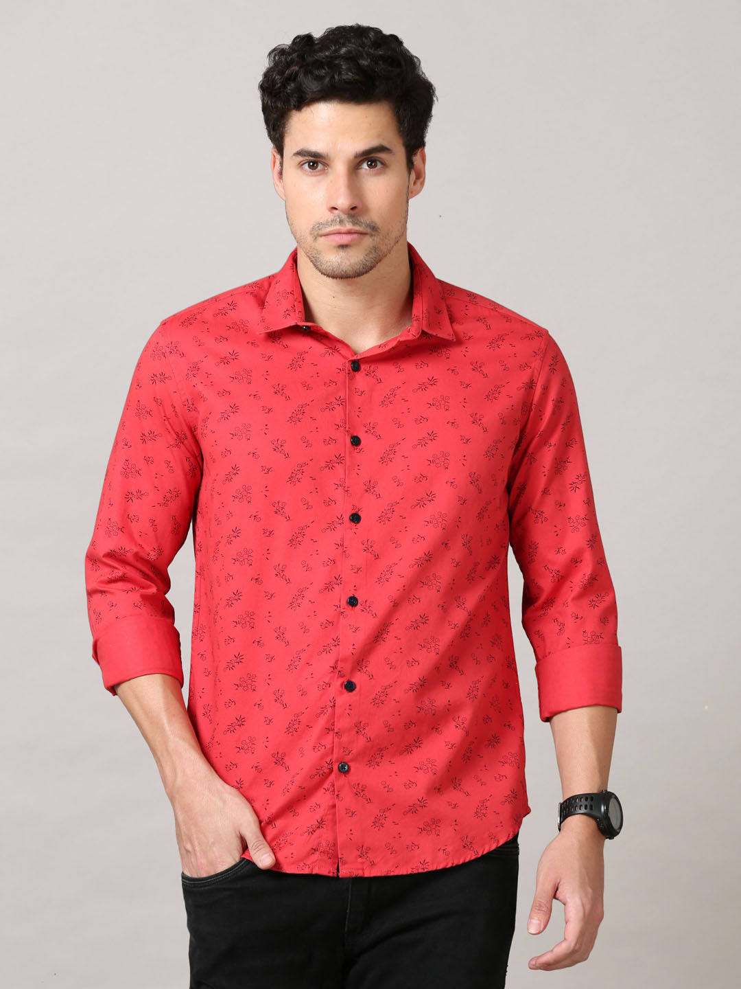 Red Printed Shirt Printed Shirt Bushirt   
