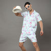 Abstract White Night Suits Regular Size Co-Ords Bushirt   