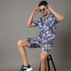 Leaf Purple Night Suits Co-Ords Bushirt   