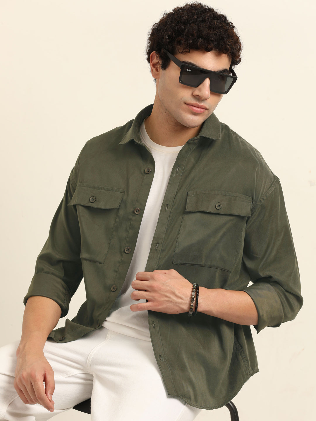 Military Green Oversize Solid Shackets Info Shackets Bushirt